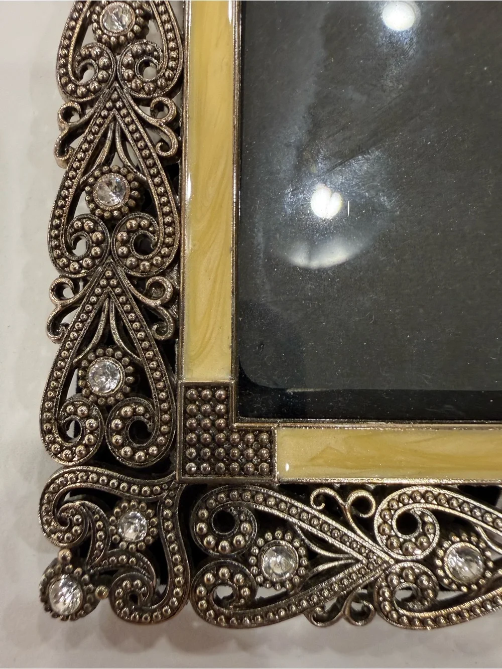 Ornate Filigree Gold and Silver Photo Frame